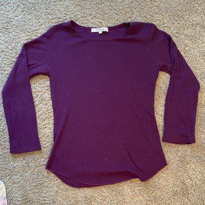 Purple Long Sleeve Waffle Top